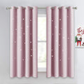 NICETOWN Magic Starry Window Drapes - Laser Cutting Stars Nap Time Blackout Window Curtains for Children'S Room, Nursery, Themed Home, Space-Lovers Decor (W42 X L63 Inches, 2 Pack, Black) Home & Garden > Decor > Window Treatments > Curtains & Drapes NICETOWN Baby Pink W52 x L63 