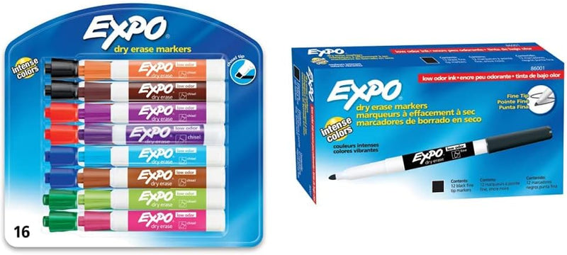 EXPO Low Odor Dry Erase Markers, Chisel Tip, Assorted Colors, 12 Count Sporting Goods > Outdoor Recreation > Fishing > Fishing Rods Sanford Markers + Dry Erase Marker, 12 Count 16-Count 