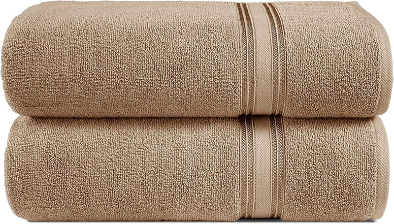 Luxurious 16 Piece 600 GSM 100% Combed Cotton Bath Towels Sets for Bathroom, Premium Quality Bathroom Towel Sets, Absorbent,Towels Large Bathroom (4 Bath Towels, 4 Hand Towels, 8 Wash Cloths) - Black Home & Garden > Linens & Bedding > Towels Chateau Home Collection Taupe Set of 2 Bath Sheets 