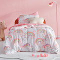 SLEEP ZONE Kids Twin Bedding Comforter Set - 5 Pieces Super Cute & Soft Bedding Sets & Collections with Comforter, Sheet, Pillowcase & Sham - Fade Resistant Easy Care (Blue/Blue Dino) Home & Garden > Linens & Bedding > Bedding SLEEP ZONE Pink Unicorn Full/Queen (7-Piece Set) 