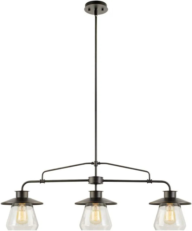 Globe Electric 64845 Nate 3-Light Pendant, Oil Rubbed Bronze, Clear Glass Shades Home & Garden > Lighting > Lighting Fixtures Globe Electric Oil Rubbed Bronze (3-Light) Without Bulb 