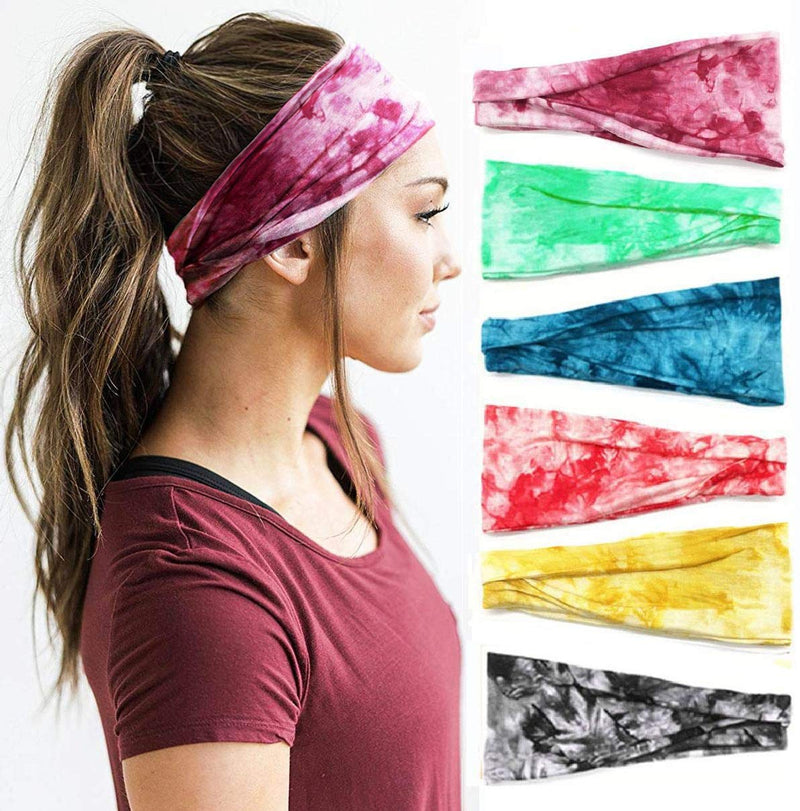 Huachi Workout Headband for Women Athletic Non Slip for Short Long Hair Yoga Running Sports Hair Bands Bandeau Headbands Sweat Hair Accessories 6 Pack