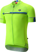 Santic Cycling Jersey Men Short Sleeve Bike Jersey with Three Pockets Breathable Quick Dry Biking Shirts Sporting Goods > Outdoor Recreation > Cycling > Cycling Apparel & Accessories Santic Full Zipper-2-neon Green Large 