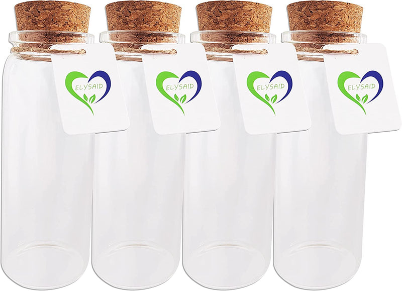 ELYSAID 2Pcs Empty Clear Glass Bottles Vials with Cork Stopper Storage Jars 47Mm Bottle Diameter (47X120X33Mm 150Ml) Home & Garden > Decor > Decorative Jars ELYSAID   
