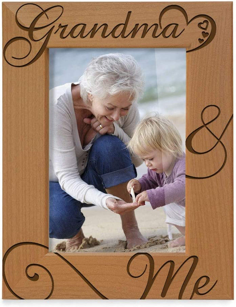 KATE POSH Grandma and Me Engraved Natural Wood Picture Frame, I Love You Grandma, Grandparent'S Day, Best Grandma Ever, Grandmother Gifts, Grandma & Me, Mother'S Day (4X6-Vertical) Home & Garden > Decor > Picture Frames KATE POSH 5x7-Vertical  