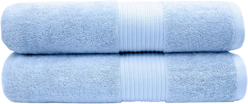Luxury Extra Large Oversized Bath Towels | Hotel Quality Towels | 650 GSM | Soft Combed Cotton Towels for Bathroom | Home Spa Bathroom Towels | Thick & Fluffy Bath Sheets | Dark Grey - 4 Pack Home & Garden > Linens & Bedding > Towels Bumble Towels Sky Blue 34" x 56" 2 Pack 