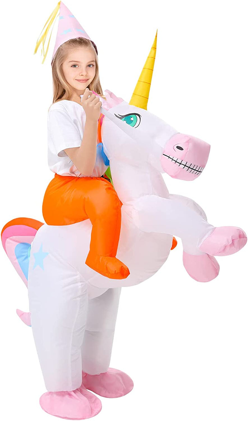 Lumiparty Halloween Inflatable Costume for Kids Riding,Air Blow up Deluxe Funny Fancy Dress Party Halloween Costume for Boys Girls Child Cosplay  Lumiparty   
