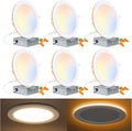 Mounight 6 Pack Inch LED Recessed Ceiling Light with Night Light, CRI90, 14W=100W, 1200Lm, 2700K/3000K/3500K/4000K/5000K Selectable, Dimmable Ultra-Thin Can-Killer Downlight, J-Box Included Home & Garden > Lighting > Flood & Spot Lights Kili-LED 5cct | 6 Pack Canless 8 Inch 