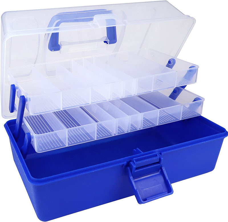Avlcoaky Tackle Box Art Supply Box 2-Tray Fishing Tackle Box Organizer Large Plastic Storage Box with Handle Sporting Goods > Outdoor Recreation > Fishing > Fishing Tackle Avlcoaky   