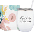 Sassycups Mother of the Groom Tumbler | Engraved Stainless Steel Insulated Wine Tumbler with Lid and Straw | Wedding Party Tumblers | for Grooms Mom | Engagement Announcement (12 Ounce, White) Home & Garden > Kitchen & Dining > Tableware > Drinkware SassyCups Mother of the Groom  