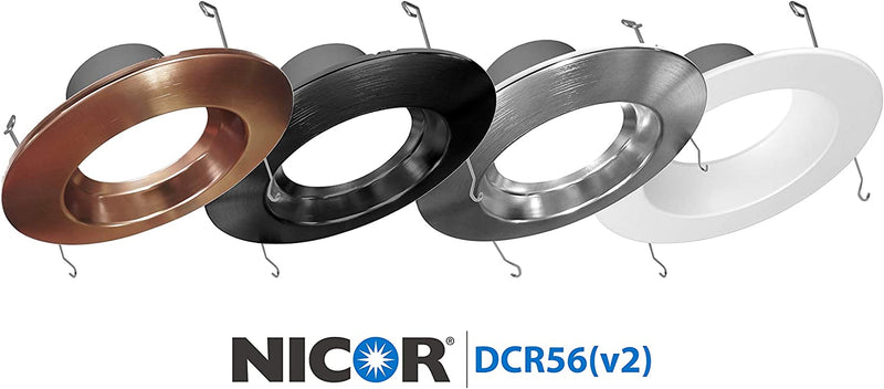 NICOR Lighting DCR562121205KWH Dcr56(V2) High-Output 1200 Lumen Recessed LED Downlight, 5/6, White