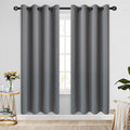 COSVIYA Grommet Blackout Room Darkening Curtains 84 Inch Length 2 Panels,Thick Polyester Light Blocking Insulated Thermal Window Curtain Dark Green Drapes for Bedroom/Living Room,52X84 Inches Home & Garden > Decor > Window Treatments > Curtains & Drapes COSVIYA Grey 52W x 72L 
