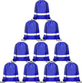 Vorspack Drawstring Backpacks Bulk 10 Pieces String Bags with Reflective Stripe Home & Garden > Household Supplies > Storage & Organization Vorspack Blue  