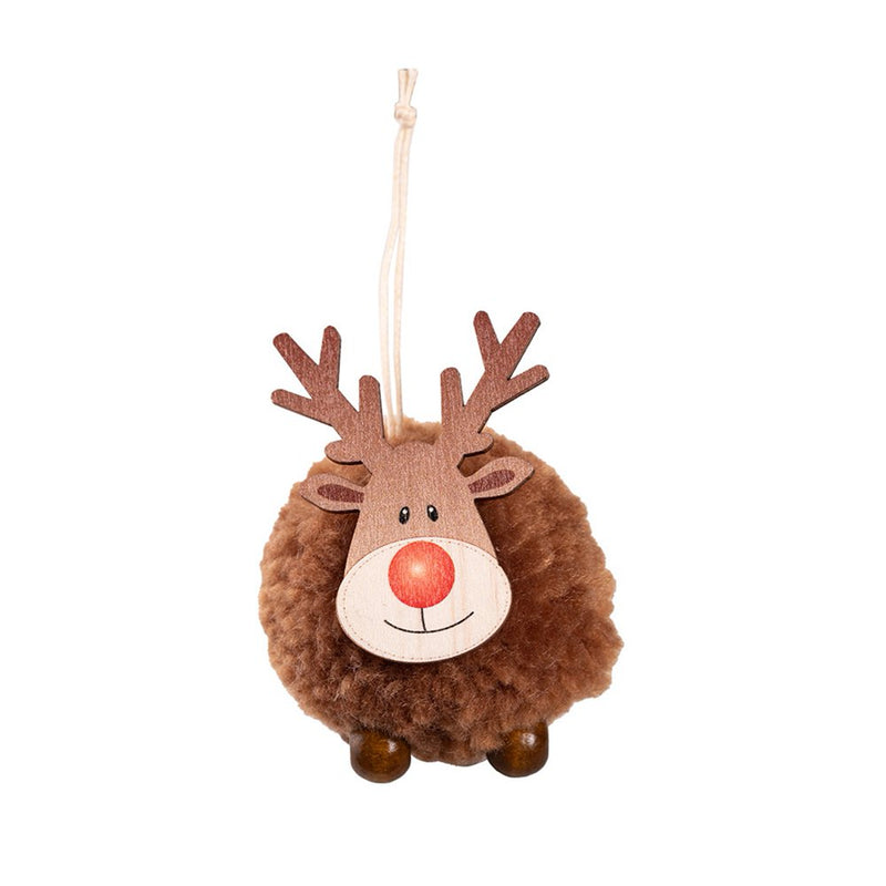 Mightlink Christmas Tree Pendant Large Plush Cute Fluffy Gifts Festival Decoration Holiday Props Xmas Sherpa Ball Elk Pendant Party Supplies Home & Garden > Decor > Seasonal & Holiday Decorations& Garden > Decor > Seasonal & Holiday Decorations mightlink Brown  