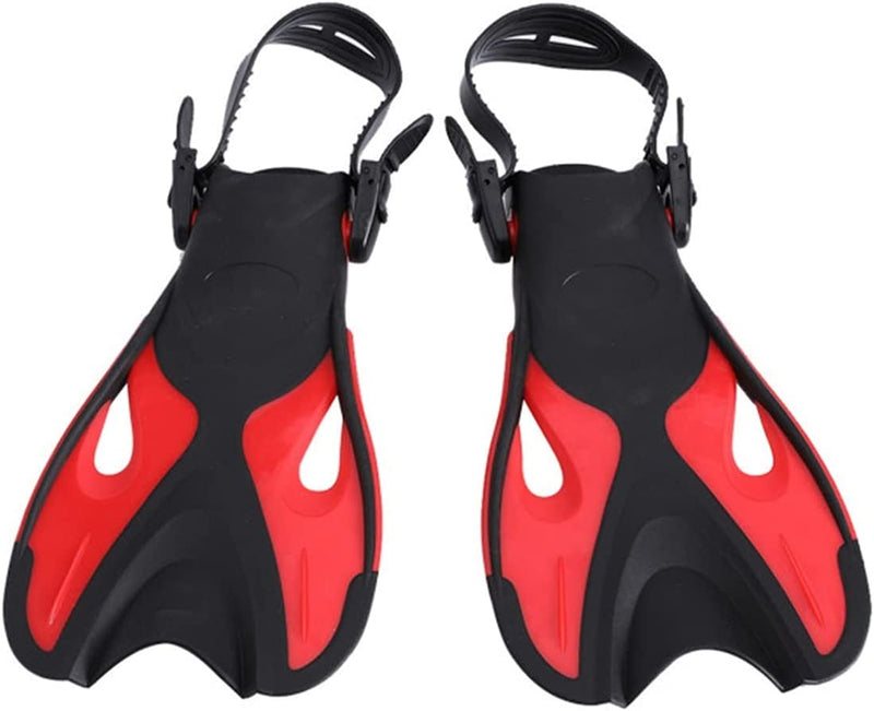 Wuxp Children Kids Adjustable Super-Soft Comfortable Snorkeling Swimming Fins Long Flippers Diving Training Equipment Adjustable Snorkel Fins for Snorkeling, Swimming A Sporting Goods > Outdoor Recreation > Boating & Water Sports > Swimming wuxp Red Small 