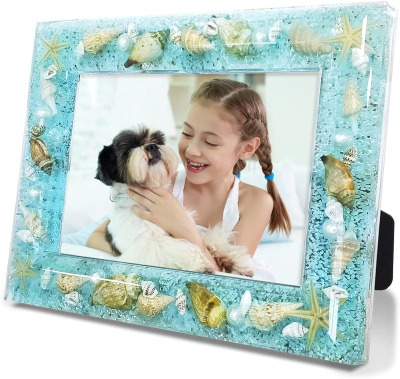 FONMY 5X7 Picture Frame Purple Flower Acrylic Frame for Wall Decor and Tabletop Display Worth Memorial Gifts Picture Frames Unique Photo Frame with Pink Dried Flowers as Home Decoration Home & Garden > Decor > Seasonal & Holiday Decorations Walcohome 4x6 Seascape  