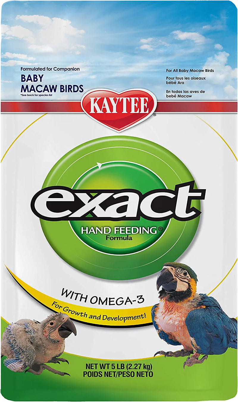 Kaytee Exact Hand Feeding Pet Bird Baby Food for Macaw, Eclectus, Hawk-Headed, African Parrots, Caiques, and Any Baby under 2 Weeks Old, 5 Pound Animals & Pet Supplies > Pet Supplies > Bird Supplies > Bird Food Central Garden & Pet   