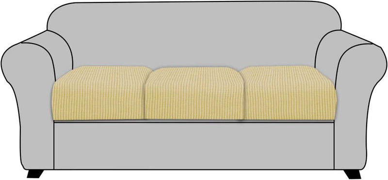 Couch Cushion Covers NORTHERN BROTHERS Stretch Sofa Cushion Covers Spandex Sofa Couch Seat Covers for 3 Cushion Couch Cushion Slipcovers Covers for Living Room (3 Piece Seat Cushion Covers, Beige) Home & Garden > Decor > Chair & Sofa Cushions NORTHERN BROTHERS Beige Large 
