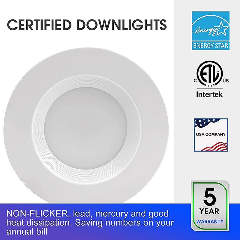 Energetic 12 Pack 5/6 Inch LED Recessed Lighting, 1100LM, 5000K Daylight Downlight, 15W=120W Eqv, Dimmable LED Can Light, Energy Star & ETL Listed Home & Garden > Lighting > Flood & Spot Lights Yankon   