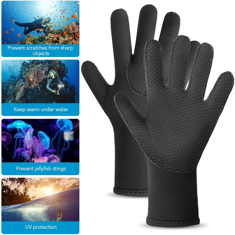 Neoprene Diving Gloves Five Finger Wetsuit Gloves for Men and Women Scuba Diving Snorkeling Surfing Kayaking Sporting Goods > Outdoor Recreation > Boating & Water Sports > Swimming > Swim Gloves MengK   