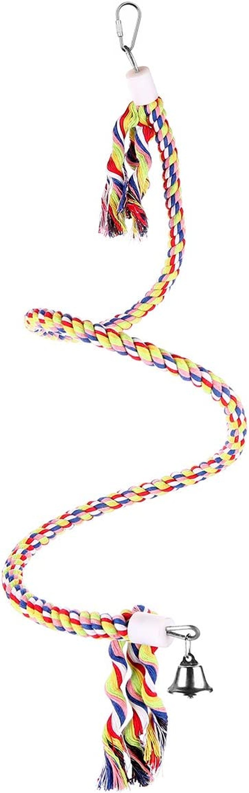 Bvanki Bird Rope Toys,49 Inch Long Parrot Bungees Rope Toys, Large Medium and Small Parrot Toys Spiral Standing Toys (Medium 49 Inch) Animals & Pet Supplies > Pet Supplies > Bird Supplies > Bird Toys Bvanki   