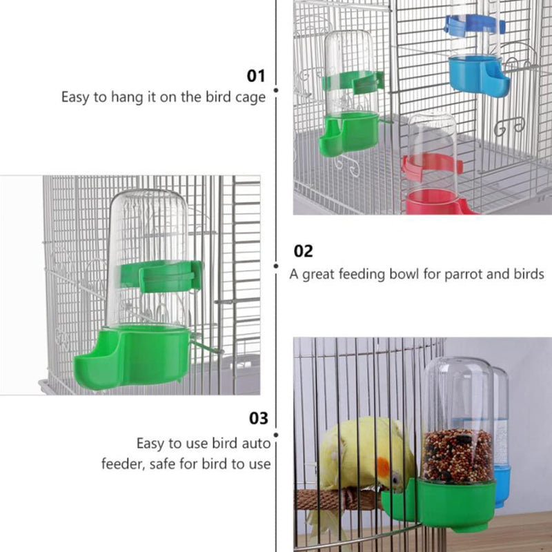 BCOATH Automatic Supplies Dispenser Bowls Drink Food Premium Waterbowls Accessories Parrot Bird for Dispensers Drinking Feeding Containers Feeder Pet Cage Tube Feeders Plastic Parrots Animals & Pet Supplies > Pet Supplies > Bird Supplies > Bird Cage Accessories > Bird Cage Food & Water Dishes BCOATH   