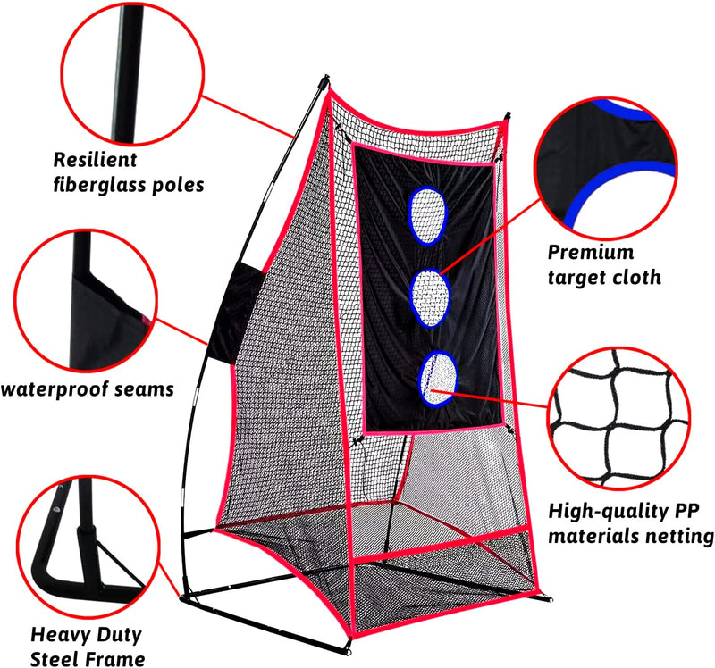 Kapler Football Kicking Throwing Net Portable Football Nets for Punt/Kick/Pass/Snap, 6X3Ft Kicker Cage with Removable Target,Easy to Assemble Soccer Training Field Goal for Kids Outdoor Home Use