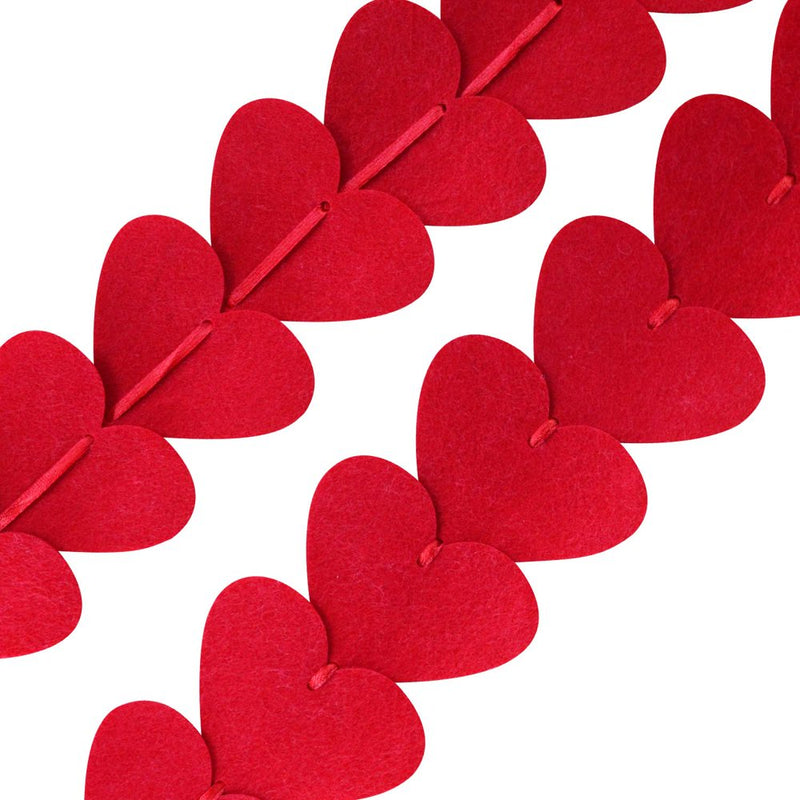 Felt Heart Banner for Mother'S Day Valentine'S Day Decor, 40-Pack - No DIY, Red Heart Garland, for Night Romantic Decoration Home & Garden > Decor > Seasonal & Holiday Decorations Sulobom   
