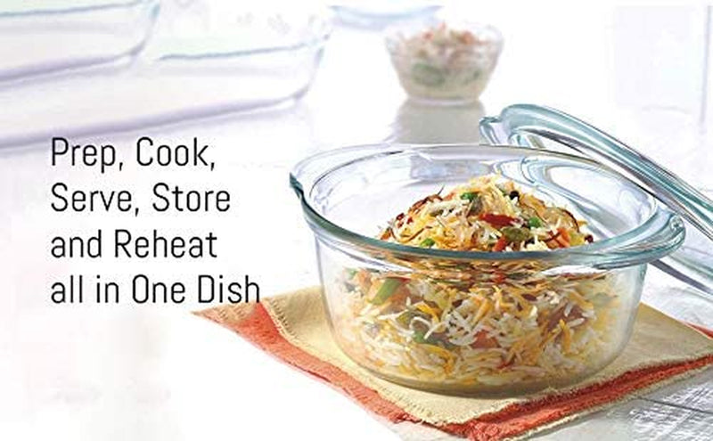 Moss & Stone Basics 3-Piece Glass Casserole with Covered - Made by Borosilicate Glass | Durable Bakeware Set, Glass Bowls, Bakeware Dish Oven Safe, & Microwave Safe, Clear Glass Baking Dish Home & Garden > Kitchen & Dining > Cookware & Bakeware Moss & Stone   