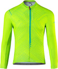 Santic Cycling Jersey Men'S Long Sleeve Bike Reflective Full Zip Bicycle Shirts with Pockets Sporting Goods > Outdoor Recreation > Cycling > Cycling Apparel & Accessories Santic Green-1134 X-Small 