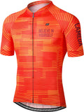 LAMEDA Men'S Cycling Jersey Breathable Lightweight Short Sleeve Elastic Pro Road Bike Shirt Full Zip Sporting Goods > Outdoor Recreation > Cycling > Cycling Apparel & Accessories LAMEDA Orange X-Large 