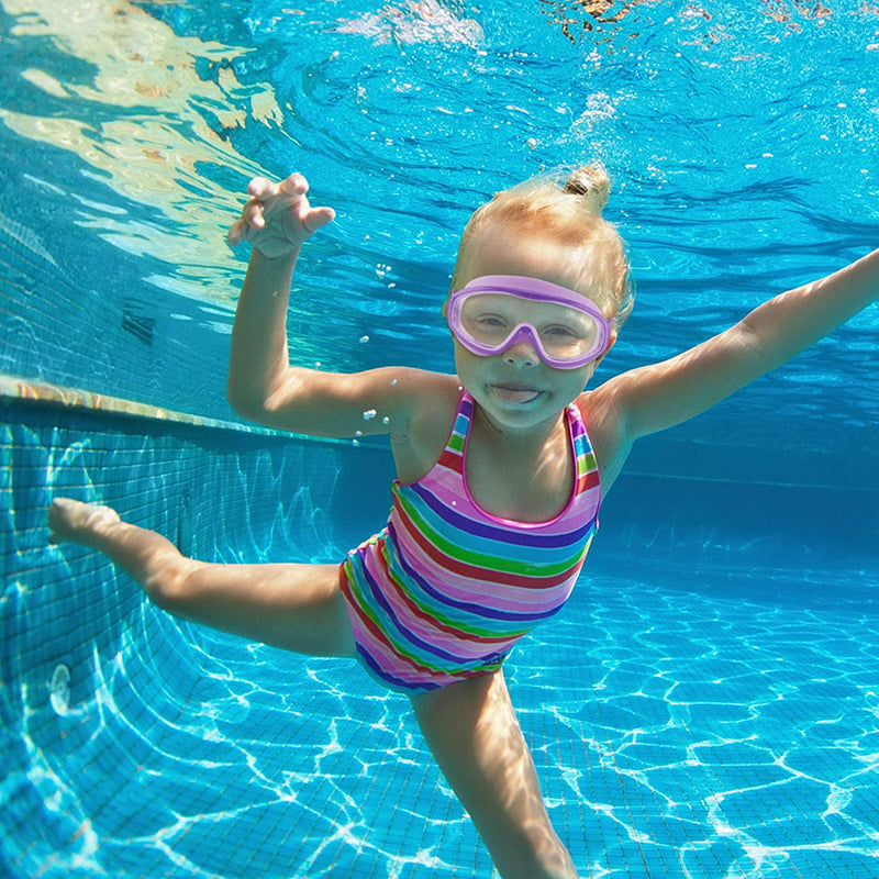 RGIOMA Kids Swim Goggles, 2 Pack Wide View Anti-Fog Swimming Goggles No Leaking