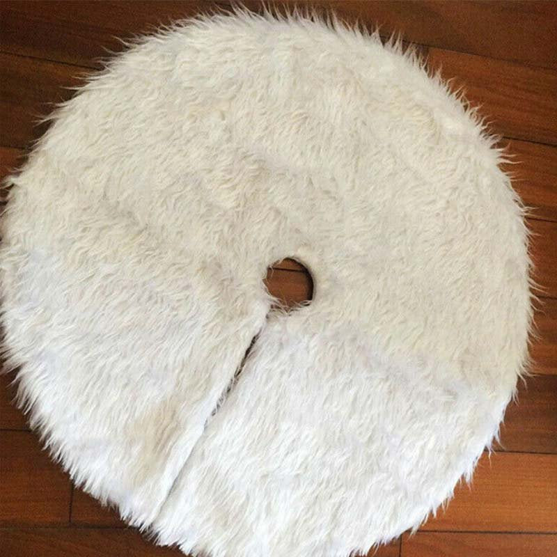 Christmas Tree Skirt Large Snowy White Faux Fur Xmas Tree Skirt for Christmas Decorations Indoor Outdoor,31/35/48 Inch Home & Garden > Decor > Seasonal & Holiday Decorations > Christmas Tree Skirts CabinaHome 78cm 31inch  