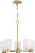 Westinghouse Lighting 6227400 Sylvestre Five-Light Interior Chandelier, Brushed Nickel Finish with Frosted Seeded Glass, 5 Home & Garden > Lighting > Lighting Fixtures > Chandeliers Westinghouse Lighting Champagne Brass  