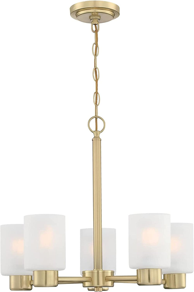 Westinghouse Lighting 6227400 Sylvestre Five-Light Interior Chandelier, Brushed Nickel Finish with Frosted Seeded Glass, 5 Home & Garden > Lighting > Lighting Fixtures > Chandeliers Westinghouse Lighting Champagne Brass  