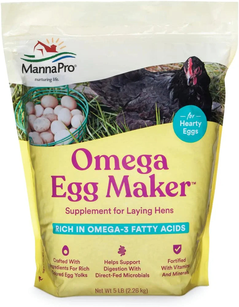 Manna Pro Chicken Feed Supplement | Omega Egg Maker Chicken Supplies | Chicken Food Supplement for Laying Hens | 5 Pounds Animals & Pet Supplies > Pet Supplies > Bird Supplies > Bird Food Manna Pro- Pets   