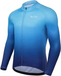 ROTTO Cycling Jersey Mens Bike Shirt Long Sleeve Gradient Color Series Sporting Goods > Outdoor Recreation > Cycling > Cycling Apparel & Accessories ROTTO 02 Blue-dark Blue XX-Large 