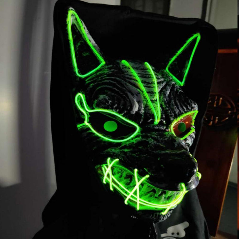 Halloween Mask LED Light up Mask Scary Wolf Mask Werewolf Mask for Festival Cosplay Halloween Costume Masquerade Parties, Carnival, Gift Apparel & Accessories > Costumes & Accessories > Masks LOVEBAY   