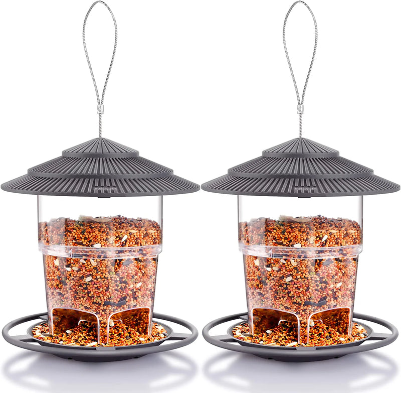 Bird Feeders, Ewonlife Bird Feeder for outside Outdoors Hanging, Squirrel Proof, Easy Clean and Fill, Adjustable Feeder with Sturdy Wire and Roof, Plastic, for Garden, Backyard, Terrace(25 Oz/Pack) Animals & Pet Supplies > Pet Supplies > Bird Supplies > Bird Cage Accessories > Bird Cage Food & Water Dishes eWonLife 32 OZ  
