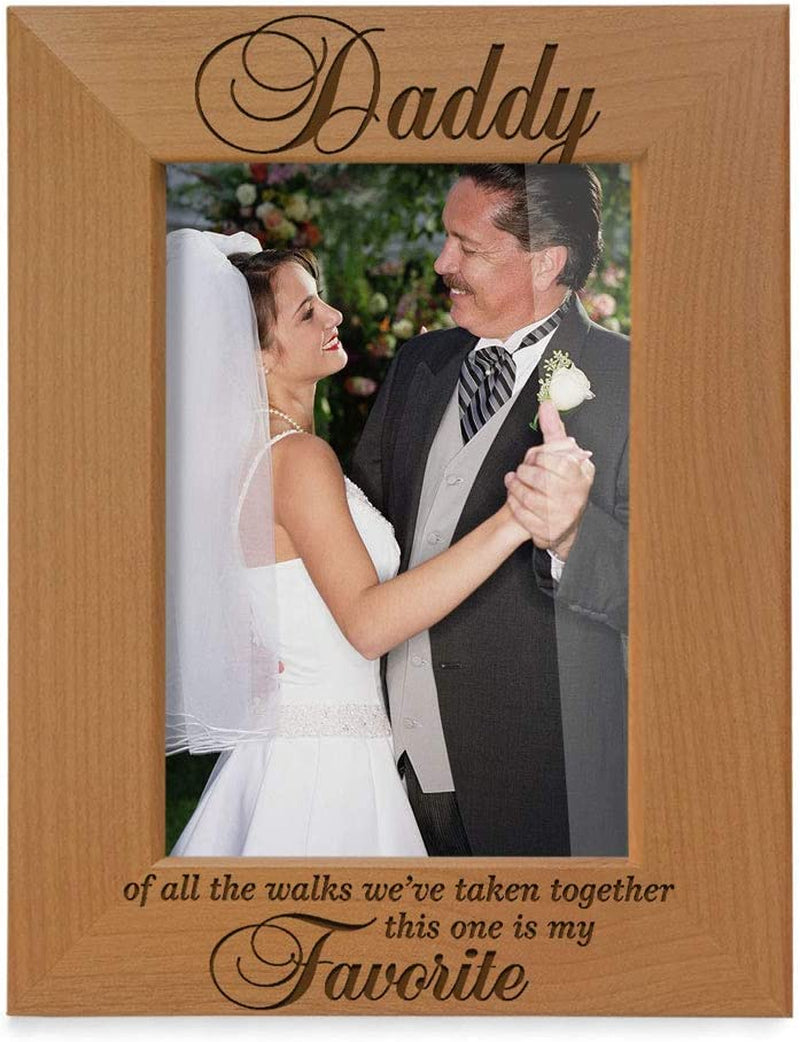 KATE POSH Dad of All the Walks We'Ve Taken Together This One Is My Favorite. Engraved Natural Wood Picture Frame, Father of the Bride Wedding Gifts, Thank You Dad, Best Dad Ever (4X6-Vertical) Home & Garden > Decor > Picture Frames KATE POSH 4x6-Vertical - Daddy  