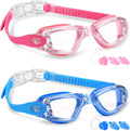 Elimoons Kids Swim Goggles for Child Teen Boys Age 6-15, anti Fog No Leak-2Pack Sporting Goods > Outdoor Recreation > Boating & Water Sports > Swimming > Swim Goggles & Masks Elimoons N.clear Blue+clear Pink  
