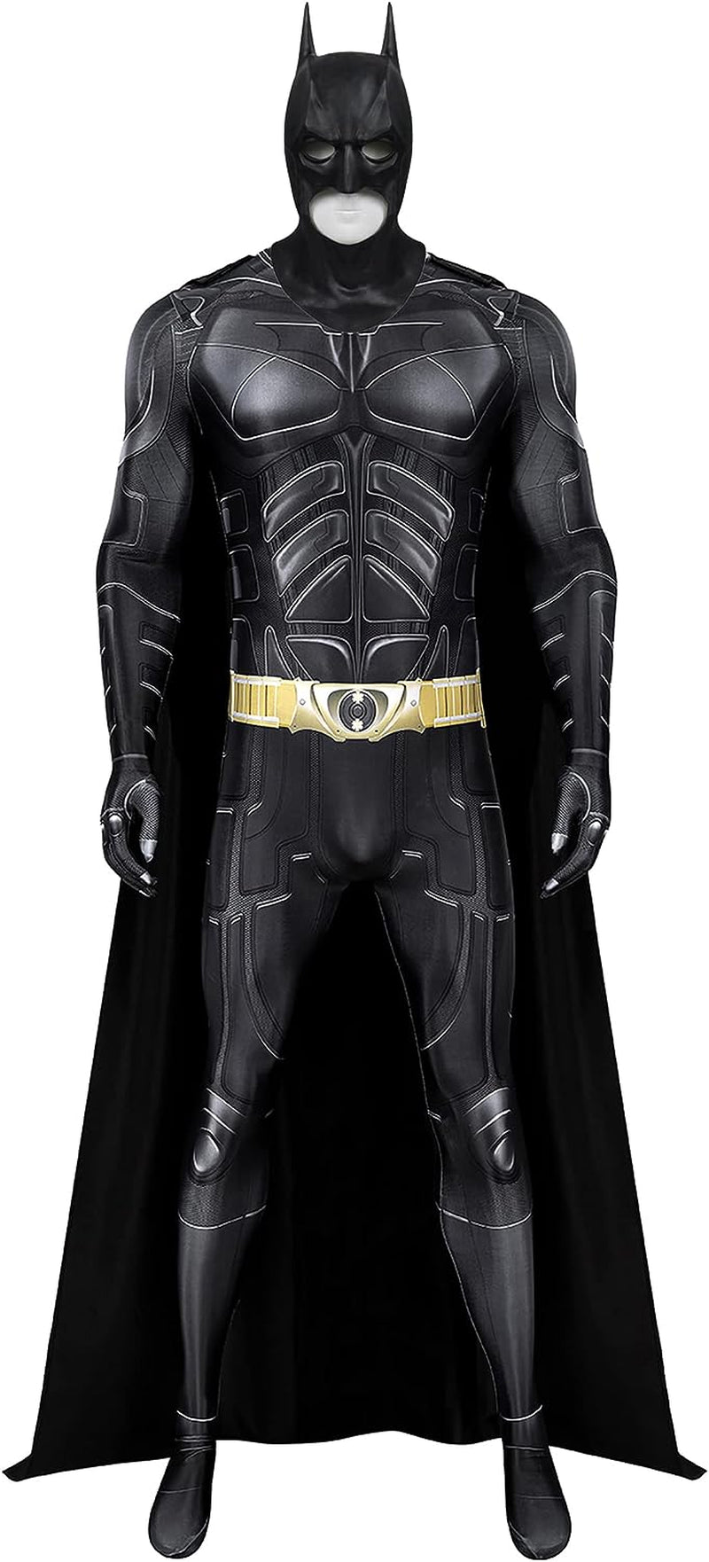 Vickkt Batman Cosplay Costume for Adult, Dark Knight Superhero Jumpsuit Cloak Outfit Mask for Halloween Party  vickkt   
