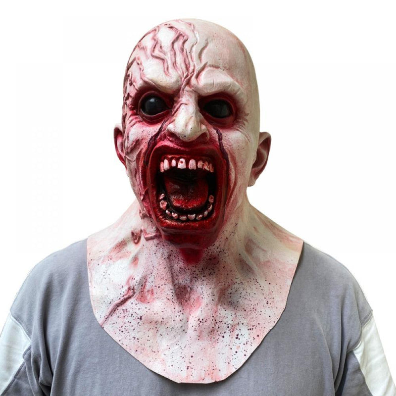 Mask Creepy Halloween Props Scary Realistic Face Mask for Adult Party Cosplay Costume Horror Decoration Props Apparel & Accessories > Costumes & Accessories > Masks Slopehill   