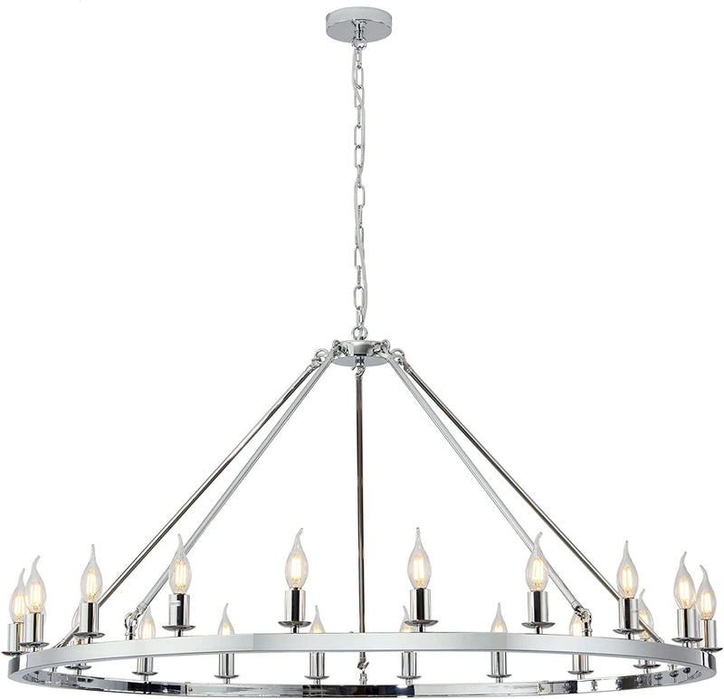 Hubrin Gold Wagon Wheel Chandelier, 20-Light 47 Inch, Farmhouse Industrial X- Large Chandelier Light Fixtures E12 Base Kitchen Island Light for Home Staircase Store (Sand Gold, 47" 20-Light) Home & Garden > Lighting > Lighting Fixtures > Chandeliers Hubrin Chrome 47" 20-Light 