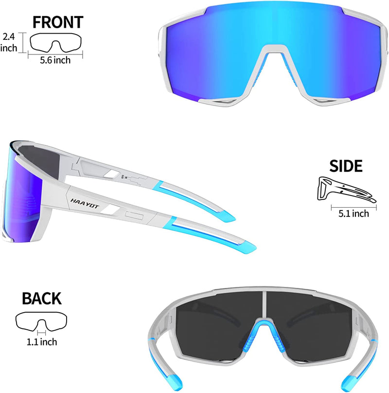 HAAYOT Cycling Glasses Polarized Baseball Sunglasses for Men Women 1 or 5 Lenses Sport Sunglasses for Fishing Driving Running