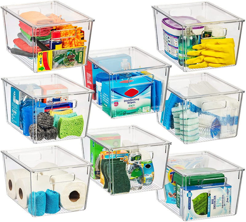 CLEARSPACE Plastic Storage Bins with Lids X-Large – Perfect Kitchen Organization or Pantry Storage – Fridge Organizer, Pantry Organization and Storage Bins, Cabinet Organizers Home & Garden > Household Supplies > Storage & Organization CLEARSPACE 8 Pack  
