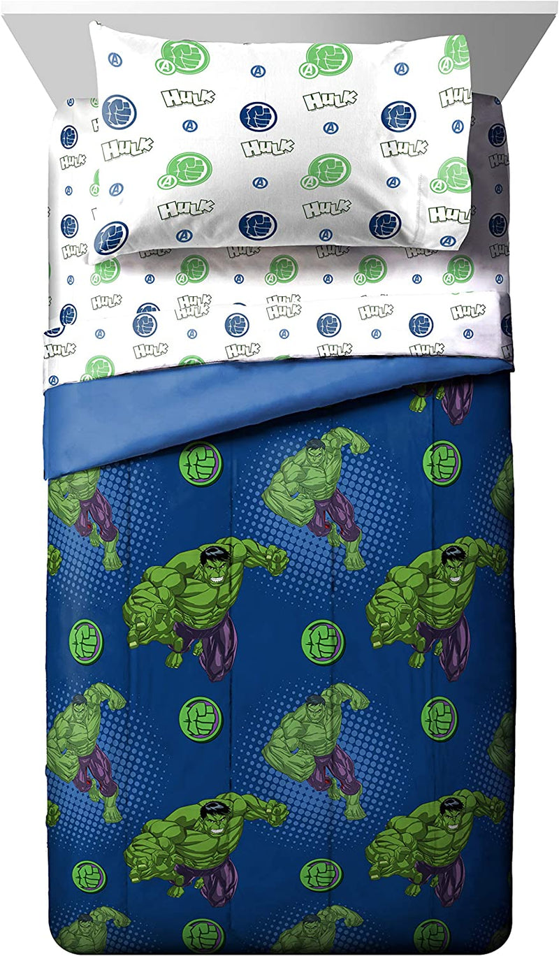 Jay Franco Marvel Avengers Assemble Hulk Out 4 Piece Toddler Bed Set – Super Soft Microfiber Bed Set Includes Toddler Size Comforter & Sheet Set Bedding (Official Marvel Product) Home & Garden > Linens & Bedding > Bedding Jay Franco   