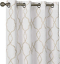 Goodgram 2 Pack Embroidered Semi Sheer Geometric Quatrefoil Grommet Top Window Curtains with Satin Backing for Privacy - Assorted Colors & Sizes (Gray, 84 In. Long) Home & Garden > Decor > Window Treatments > Curtains & Drapes GoodGram Linen 84 in. Long 
