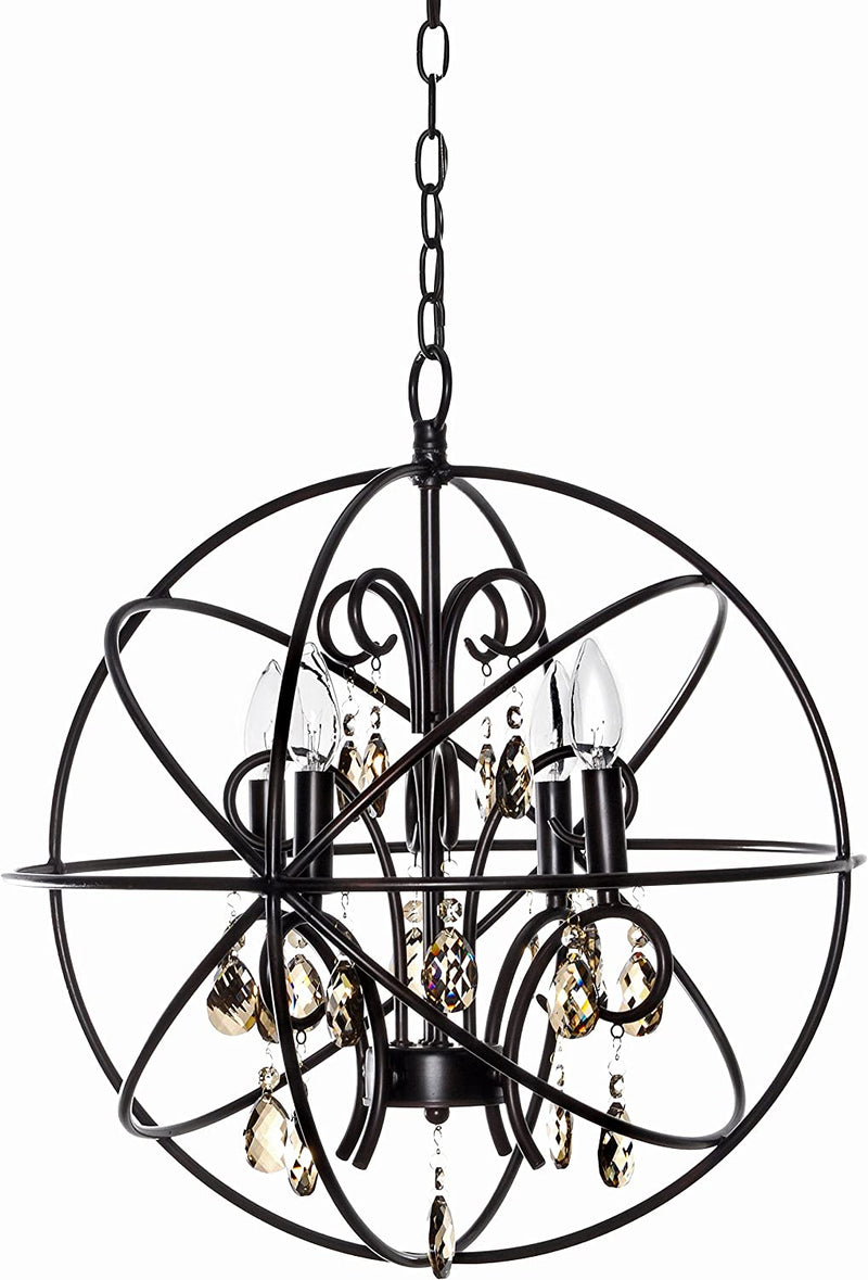 Maxim 25142OI Orbit Metal Frame with Crystal Spherical Pendant Ceiling Lighting, 4-Light 240 Total Watts, 22"H X 19"W, Oil-Rubbed Bronze Home & Garden > Lighting > Lighting Fixtures > Chandeliers Maxim Oil-Rubbed Bronze 19 by 21.5-Inch 