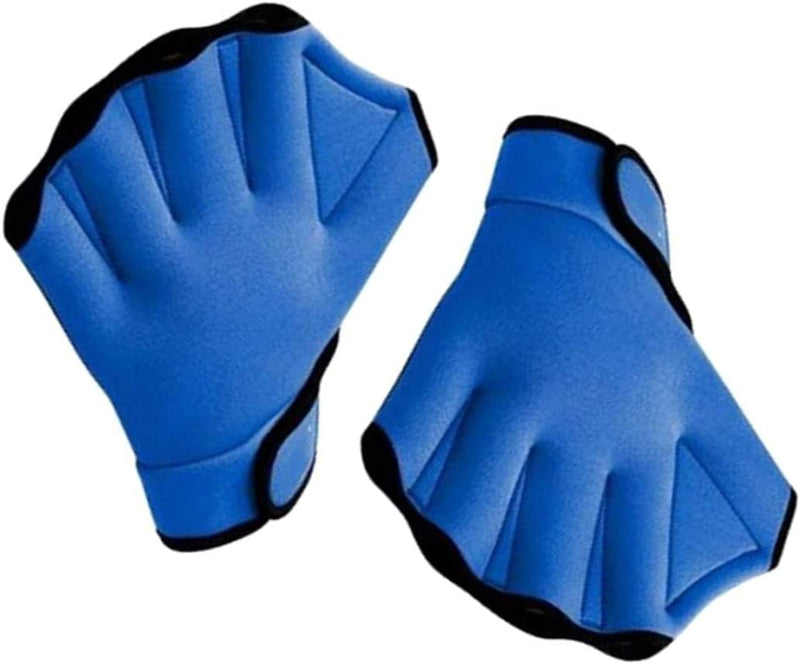 KANTANZE Aquatic Gloves,Swimming Gloves Hand Paddles,Swimming Training Webbed Water Resistance Swim Gloves Fingerless Hand Flippers for Diving Surfing Training,Blue Sporting Goods > Outdoor Recreation > Boating & Water Sports > Swimming > Swim Gloves KANTANZE   